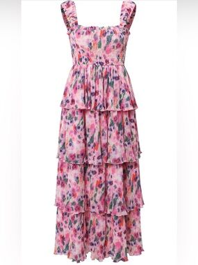 ZDNPX Women's Summer Floral Print Halter A-line Dress Bohemian Cake Dress